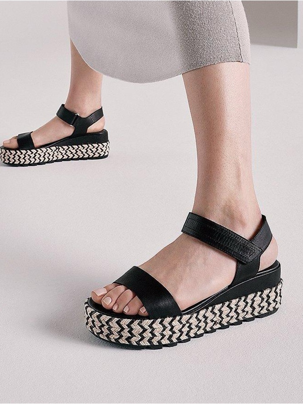 Sorel Cameron Flatform Sandal Black 6